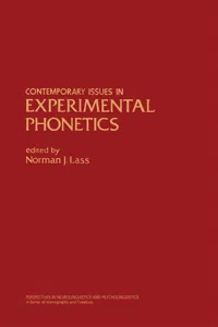Contemporary Issues in Experimental Phonetics_cover