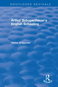 Arthur Schopenhauer's English Schooling_cover