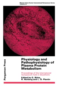 Physiology and Pathophysiology of Plasma Protein Metabolism_cover