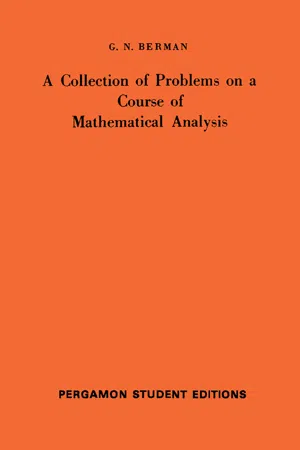 A Collection of Problems on a Course of Mathematical Analysis