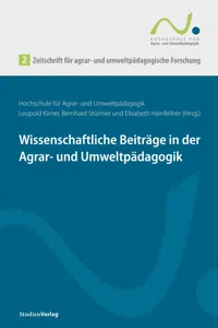 Zeitschrift für agrar- und umweltpädagogische Forschung 2_cover