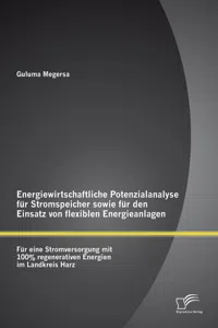 Energiewirtschaftliche Potenzialanalyse für Stromspeicher sowie für den Einsatz von flexiblen Energieanlagen: Für eine Stromversorgung mit 100% regenerativen Energien im Landkreis Harz_cover