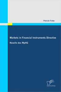 Markets in Financial Instruments Directive: Novelle des WpHG_cover