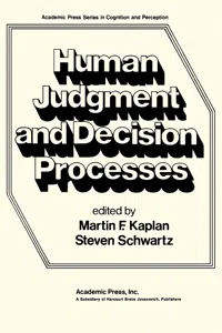 Human Judgement and Decision Processes_cover