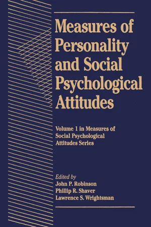 Measures of Personality and Social Psychological Attitudes