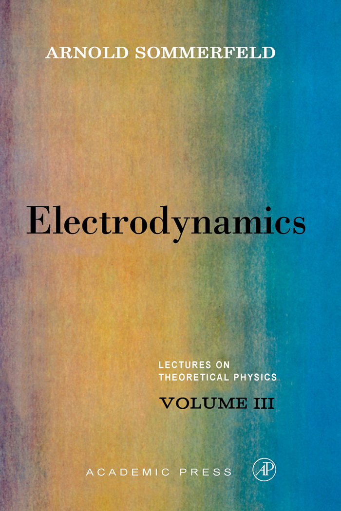 PDF] Electrodynamics by Arnold Sommerfeld | 9780126546644