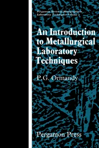 An Introduction to Metallurgical Laboratory Techniques_cover