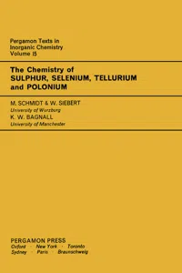 The Chemistry of Sulphur, Selenium, Tellurium and Polonium_cover