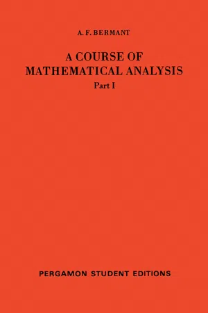 A Course of Mathematical Analysis