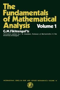 The Fundamentals of Mathematical Analysis_cover