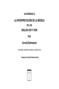 Un apéndice a la interpretación de la música de los siglos XVII y XVIII_cover