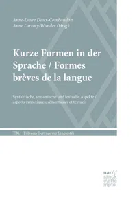 Kurze Formen in der Sprache / Formes brèves de la langue_cover