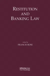 Restitution and Banking Law_cover