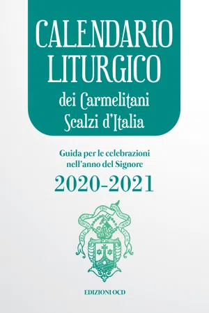 Calendario liturgico  dei Carmelitani Scalzi d'Italia 2020-2021