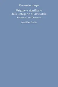 Origine e significato delle categorie di Aristotele_cover