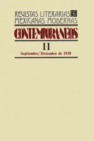 Contemporáneos II, septiembre–diciembre de 1928