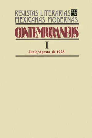 Contemporáneos I, junio-agosto de 1928