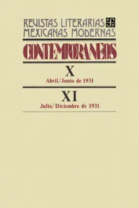 Contemporáneos X, abril-junio de 1931 - XI, julio-diciembre de 1931_cover