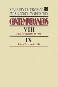 Contemporáneos VIII, julio-diciembre de 1930 - IX, enero-marzo de 1931_cover