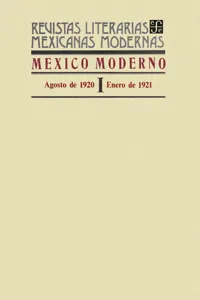 México moderno I, agosto de 1920-enero de 1921_cover