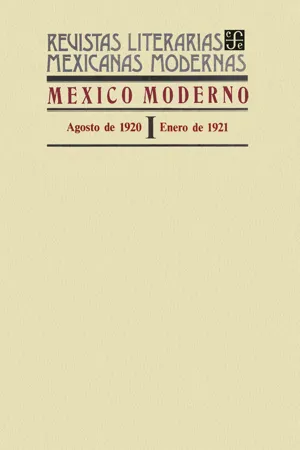 México moderno I, agosto de 1920-enero de 1921