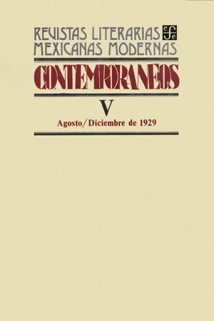 Contemporáneos V, agosto–diciembre de 1929