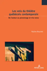 Les voix du théâtre québécois contemporain_cover