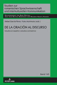 De la oración al discurso: estudios en español yestudios contrastivos_cover