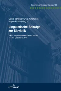 Linguistische Beiträge zur Slavistik_cover