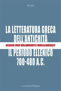 La letteratura greca dell'antichità_cover