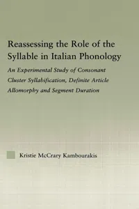Reassessing the Role of the Syllable in Italian Phonology_cover
