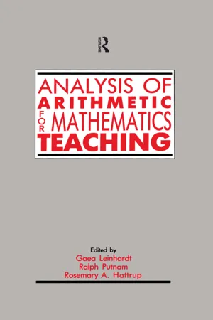 Analysis of Arithmetic for Mathematics Teaching