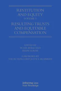 Restitution and Equity Volume 1: Resulting Trusts and Equitable Compensation_cover