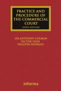 The Practice and Procedure of the Commercial Court_cover