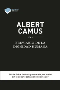 Albert Camus. Brevario de la dignidad humana_cover