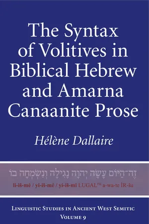 The Syntax of Volitives in Biblical Hebrew and Amarna Canaanite Prose