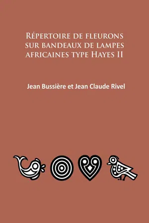 Répertoire de fleurons sur bandeaux de lampes africaines type Hayes II