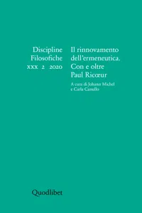 Il rinnovamento dell'ermeneutica. Con e oltre Paul Ricoeur_cover