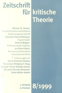 Zeitschrift für kritische Theorie / Zeitschrift für kritische Theorie, Heft 8_cover