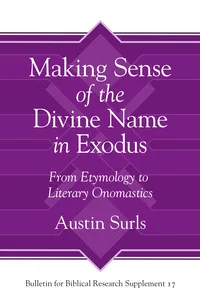 Making Sense of the Divine Name in the Book of Exodus_cover