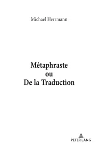 Métaphraste ou De la traduction_cover