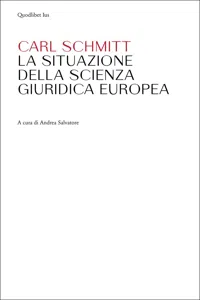 La situazione della scienza giuridica europea_cover