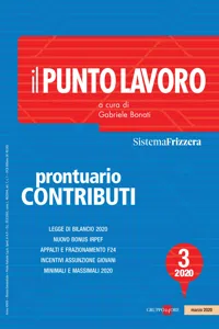 Il Punto Lavoro 3/2020 - Prontuario contributi_cover