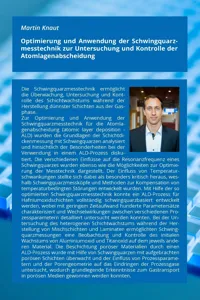 Optimierung und Anwendung der Schwingquarzmesstechnik zur Untersuchung und Kontrolle der Atomlagenabscheidung_cover