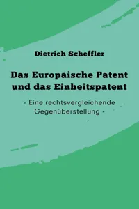 Das Europäische Patent und das Einheitspatent_cover