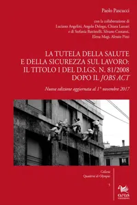 La tutela della salute e della sicurezza sul lavoro_cover