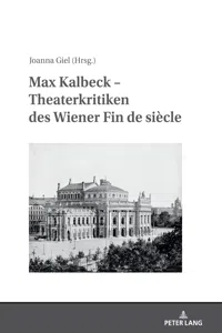 Max Kalbeck Theaterkritiken des Wiener Fin de siècle_cover