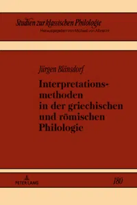 Interpretationsmethoden in der griechischen und römischen Philologie_cover