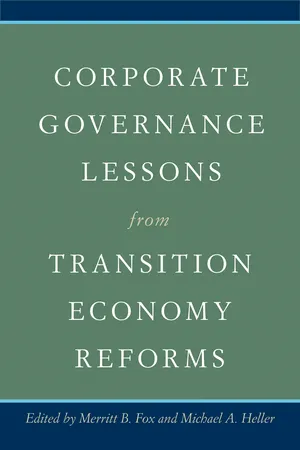 Corporate Governance Lessons from Transition Economy Reforms