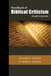 Handbook of Biblical Criticism, Fourth Edition_cover